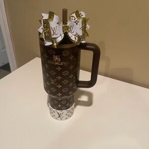 Stanley Brown Travel Tumbler with Gold Logo Accent